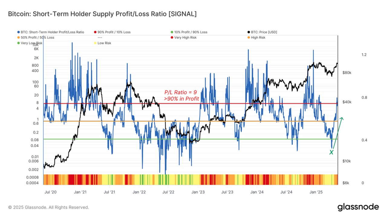 Bitcoin Short Term Holder Profit/Lost
